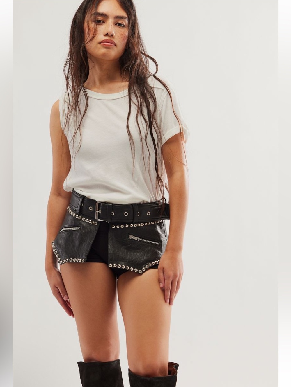 Free People x Understated Leather Texas Moto Skirt Belt